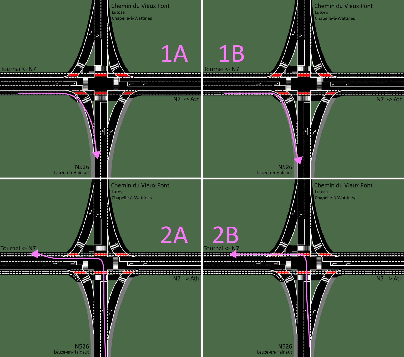 Frage zu den Verkehrsregeln: Wie soll hier ein Radweg verlaufen? (Details im Kommentar)