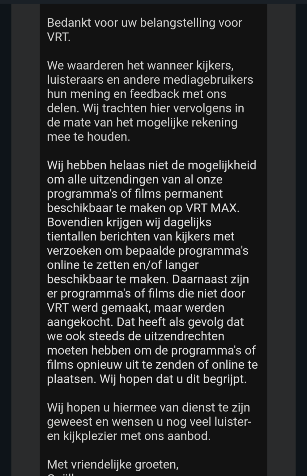 RIP für mein Lieblingsprogramm von VRT MAX „Interview mit Geschichte“
