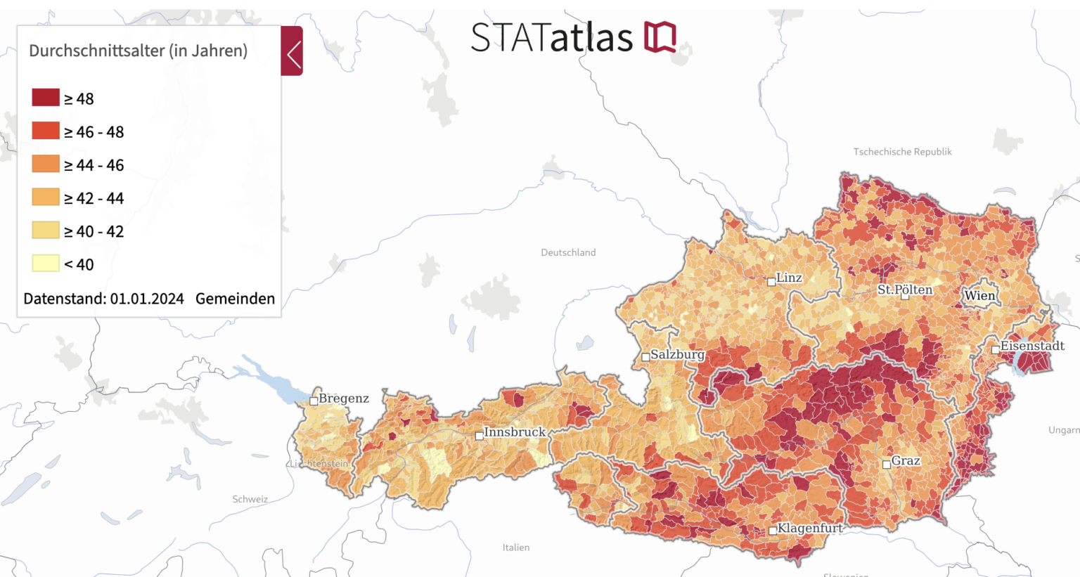 Durchschnittsalter in Österreich