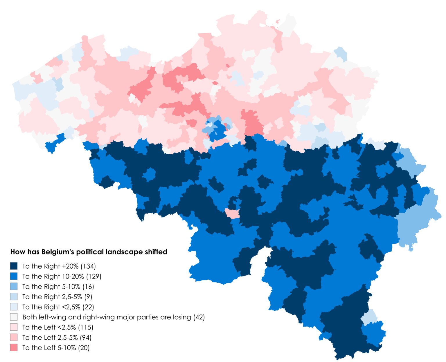 Wie wurde die belgische politische Landschaft während der Bundeswahlen dargestellt?