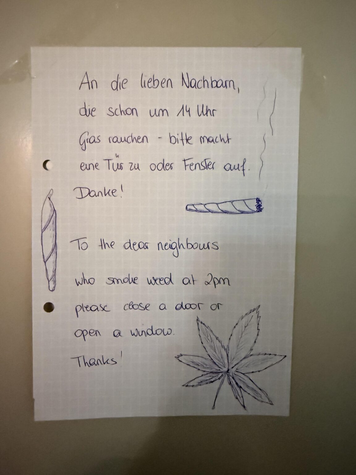 Ich muss diese Nachbarnnotizen lieben
