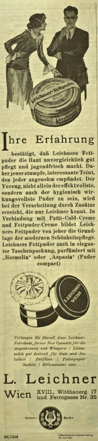 Leichner's Fettpuder 1924
