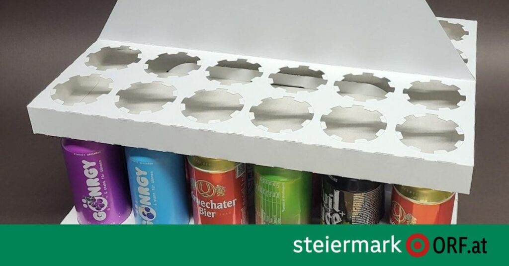 Steirer entwickelt Karton für Pfanddosen