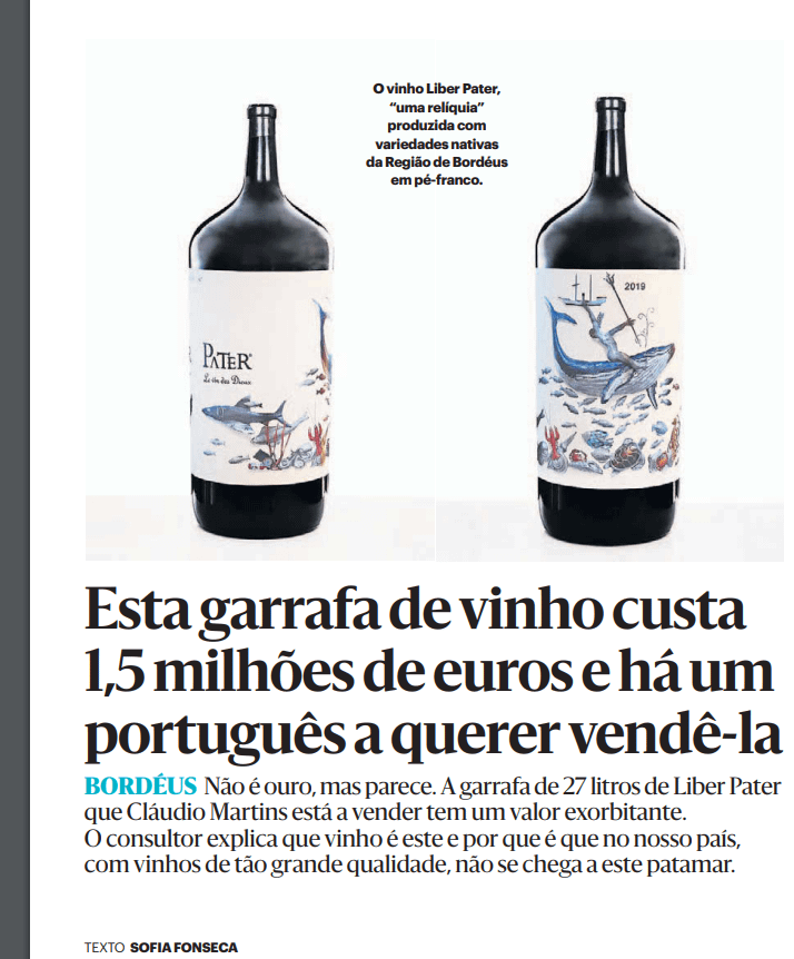 Eine Flasche Wein, die... 1,5 Millionen Euro von einem portugiesischen Wein zum Verkauf kostet.