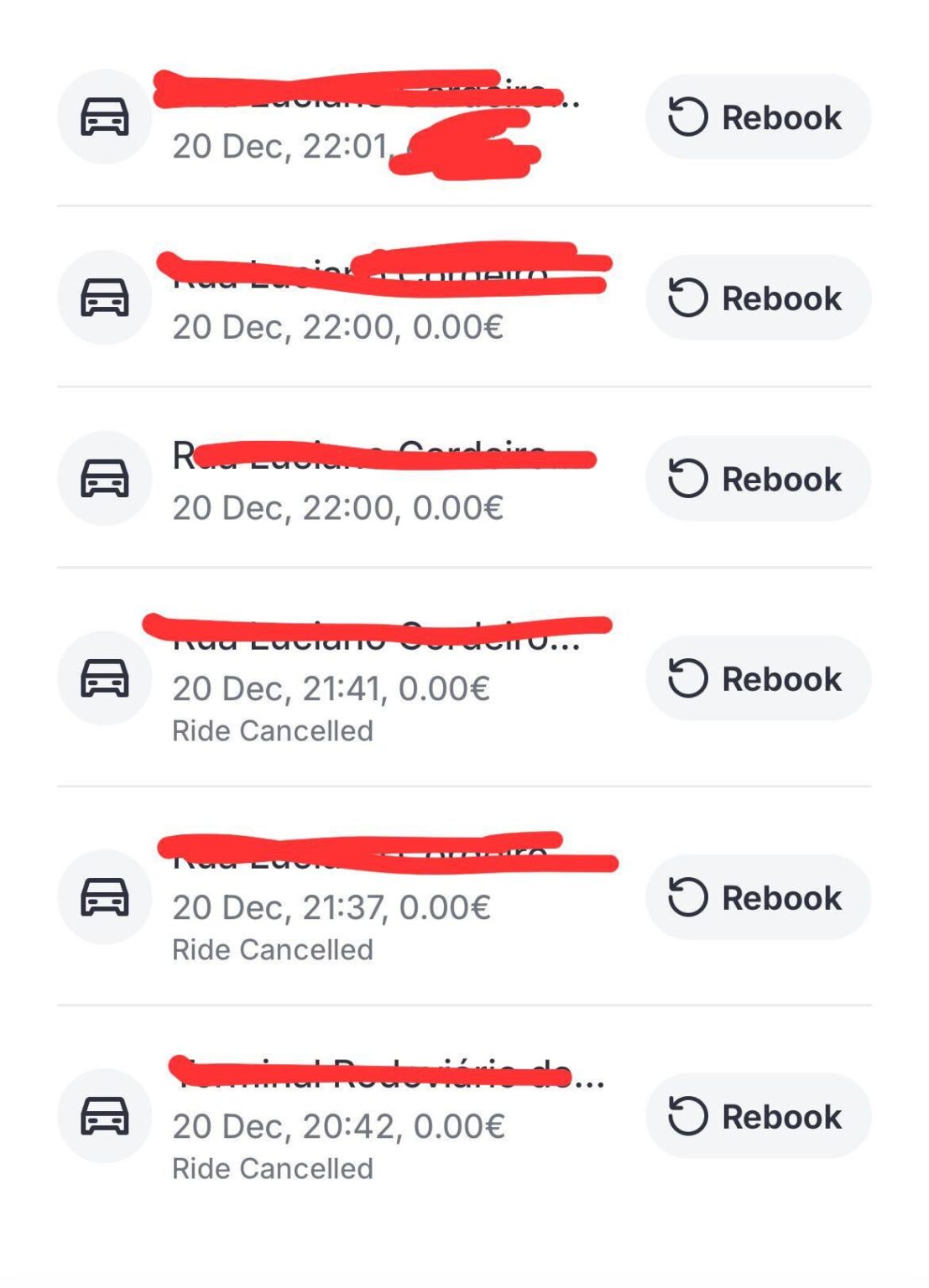 Am Flughafen Lissabon ist es unmöglich, Fernseher (Uber, Bolt) zu empfangen