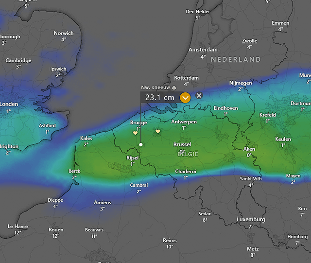 Gerücht: Wettermodelle sagen für den 2. und 3. Januar etwa 20 cm Schnee voraus