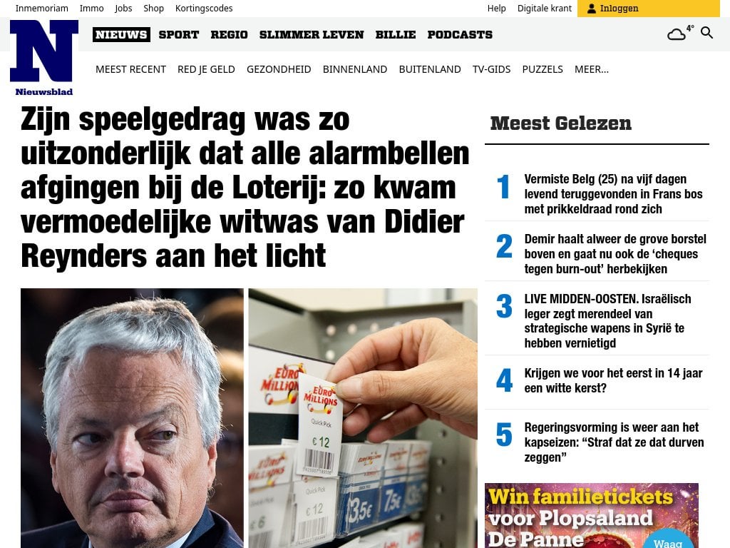 Sein Spielverhalten war so außergewöhnlich, dass bei der Lotterie alle Alarmglocken läuteten: So kam der Geldwäscheverdacht von Didier Reynders ans Licht