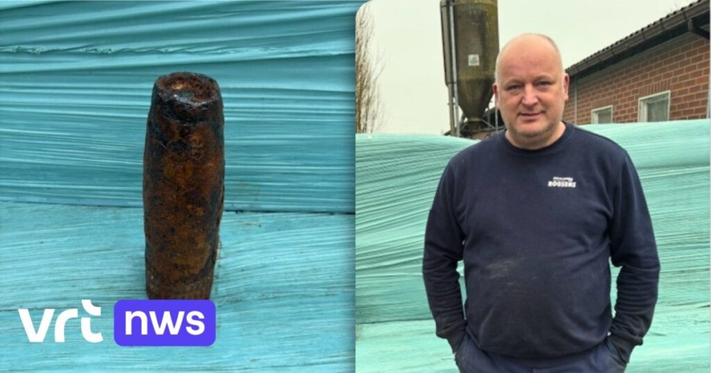 Lier-Bauer Wim findet Muscheln aus dem Zweiten Weltkrieg im Kuhfutter und bringt sie selbst in sichere Entfernung: „Man braucht ein bisschen Aufregung im Leben.“ Lier-Bauer Wim findet Muscheln aus dem Zweiten Weltkrieg im Kuhfutter und bringt sie selbst in sichere Entfernung: „Man braucht ein bisschen Aufregung im Leben.“