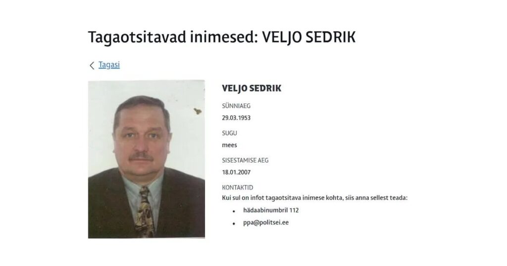 Heute werden in Estland mehr als zweihundert Menschen in Estland gesucht