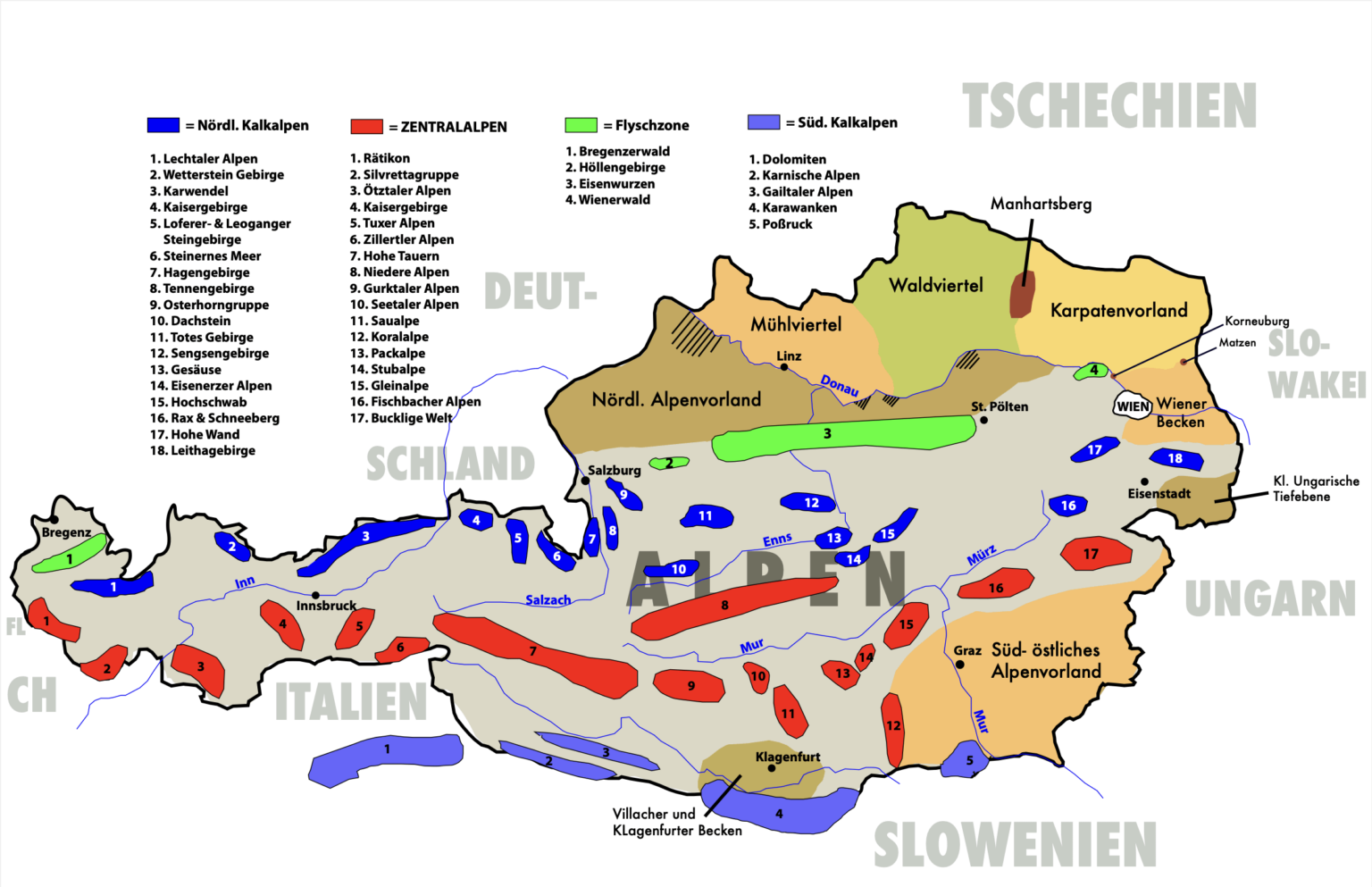 Gebirge Österreichs [Karte]