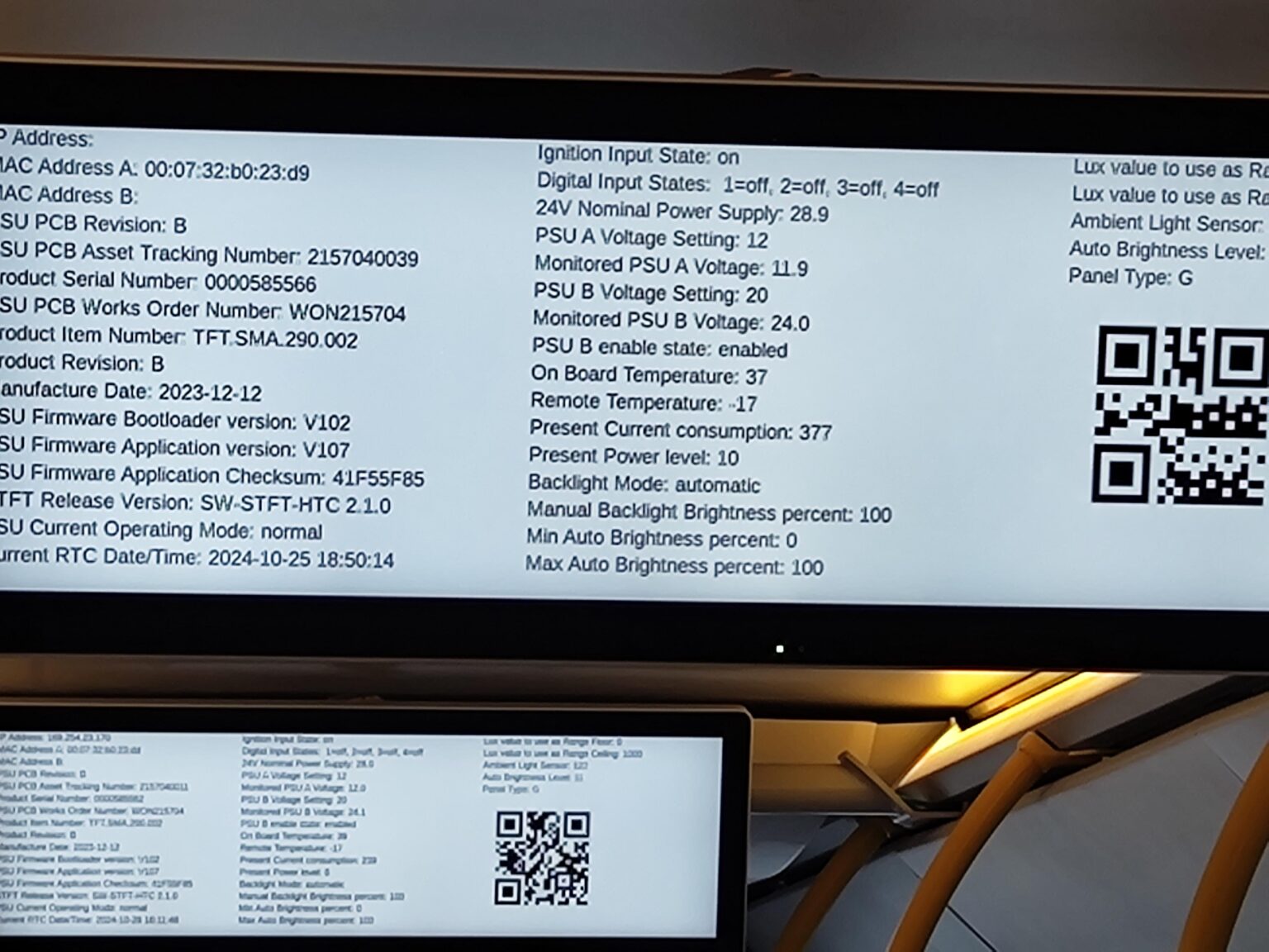 Bildschirmdebug -Modus de Lijn Bus