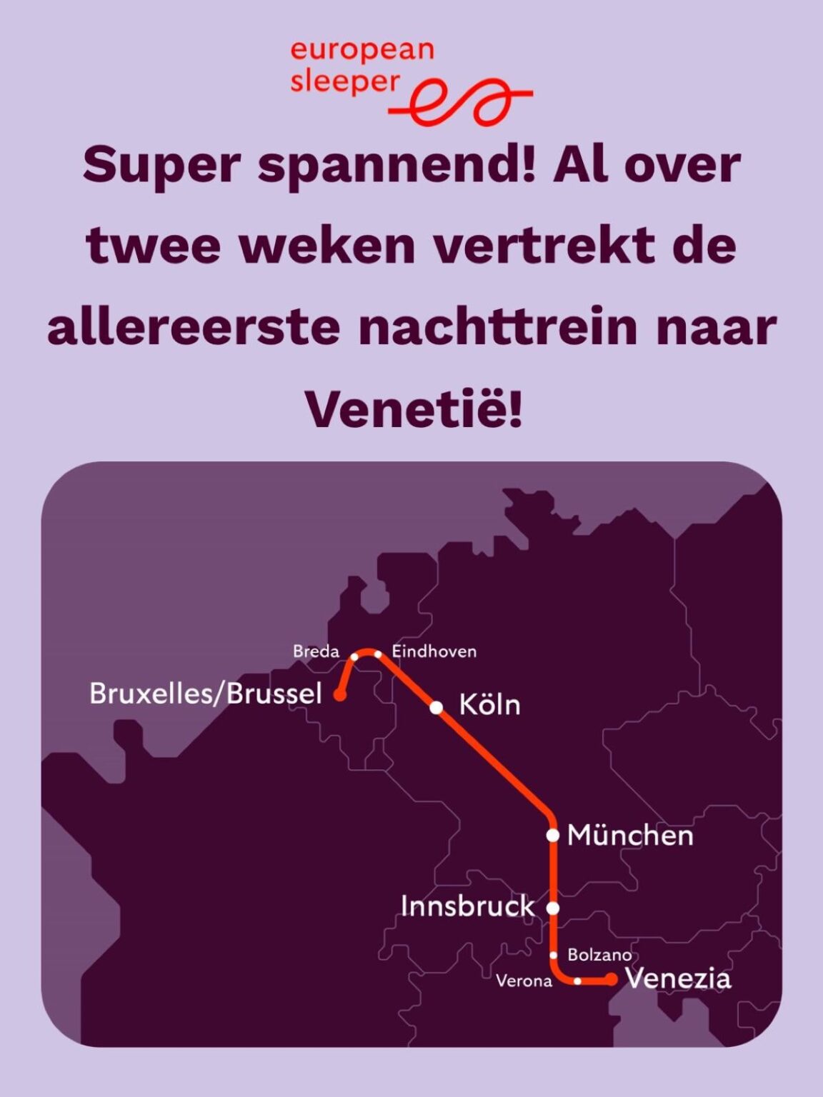 Nach 30 Jahren startet in 2 Wochen der Nachtzugverkehr von Brüssel nach Venedig wieder 🚂❤️