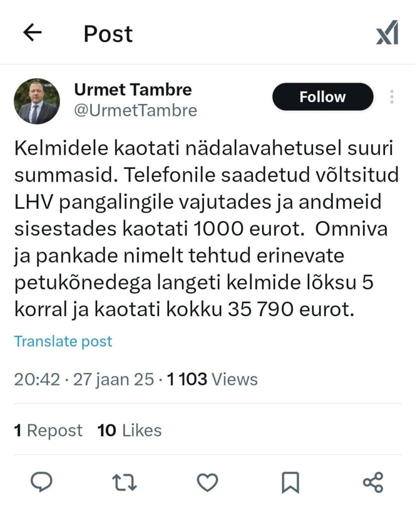 Im Gegensatz zu Raivo Hein hatten die Betrügereien ein sehr erfolgreiches Wochenende!