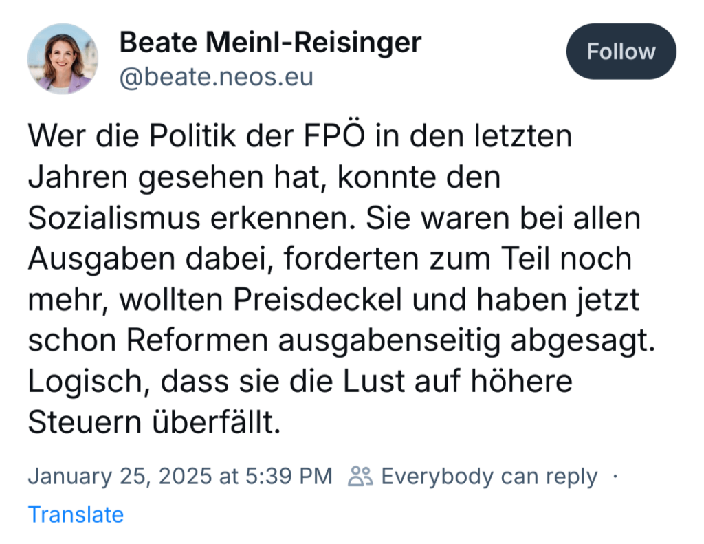 Neos nun rechter als die FPÖ?