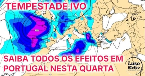 Neuer Sturm, der diesen Mittwoch in Portugal benannt wurde ... (IVO) - Wind, Regen, Schnee und starke maritime Agitation