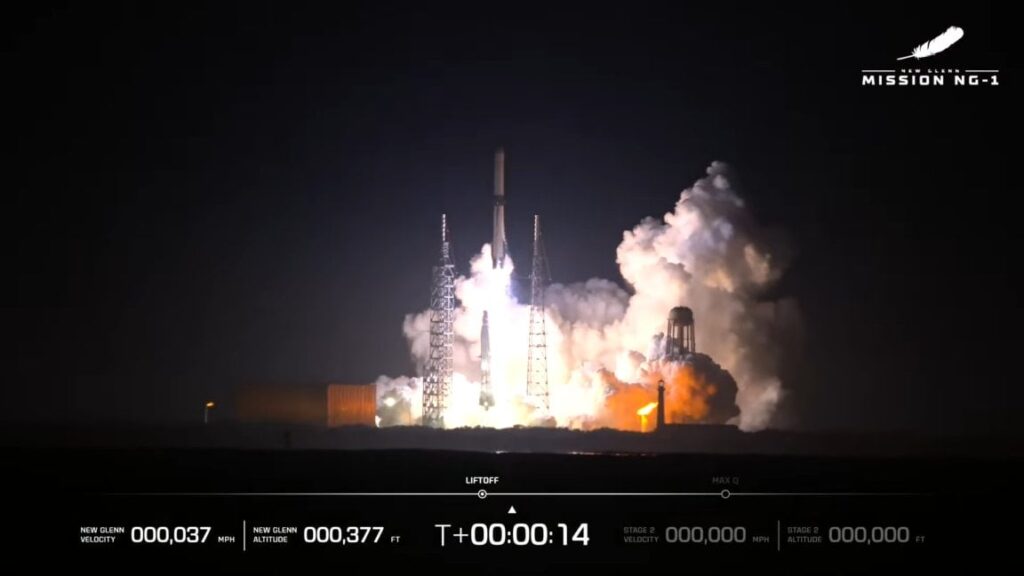 Blue Origin erreicht beim Erstflug seiner gigantischen New Glenn-Rakete die Umlaufbahn