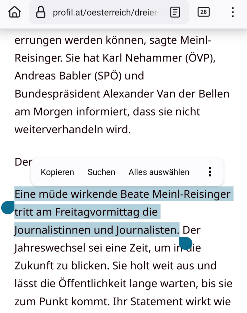 Ich kann ja ihren Frust verstehen, aber die Journalisten zu treten ist dann doch ein bissi übertrieben