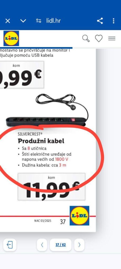 Lidl bietet ein Kabel an, das Sie direkt an der Übertragungsleitung verwenden können