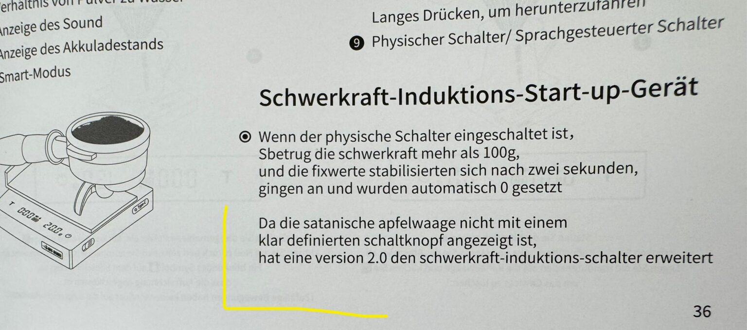 Beste Kaffeewaagen Beschreibung.
