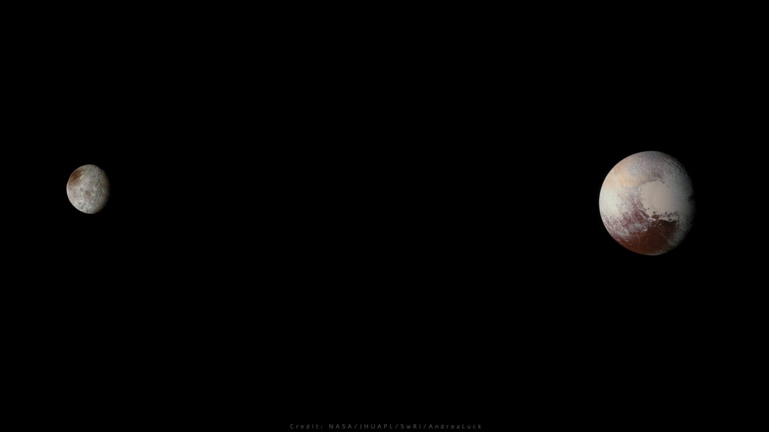 Zusammengesetztes Bild, erstellt mit Daten, die von NASAs New Horizons während ihrer Pluto-Begegnung im Jahr 2015 verarbeitet wurden. Bildnachweis: NASA/JHUAPL/SwRI/Andrea Luck