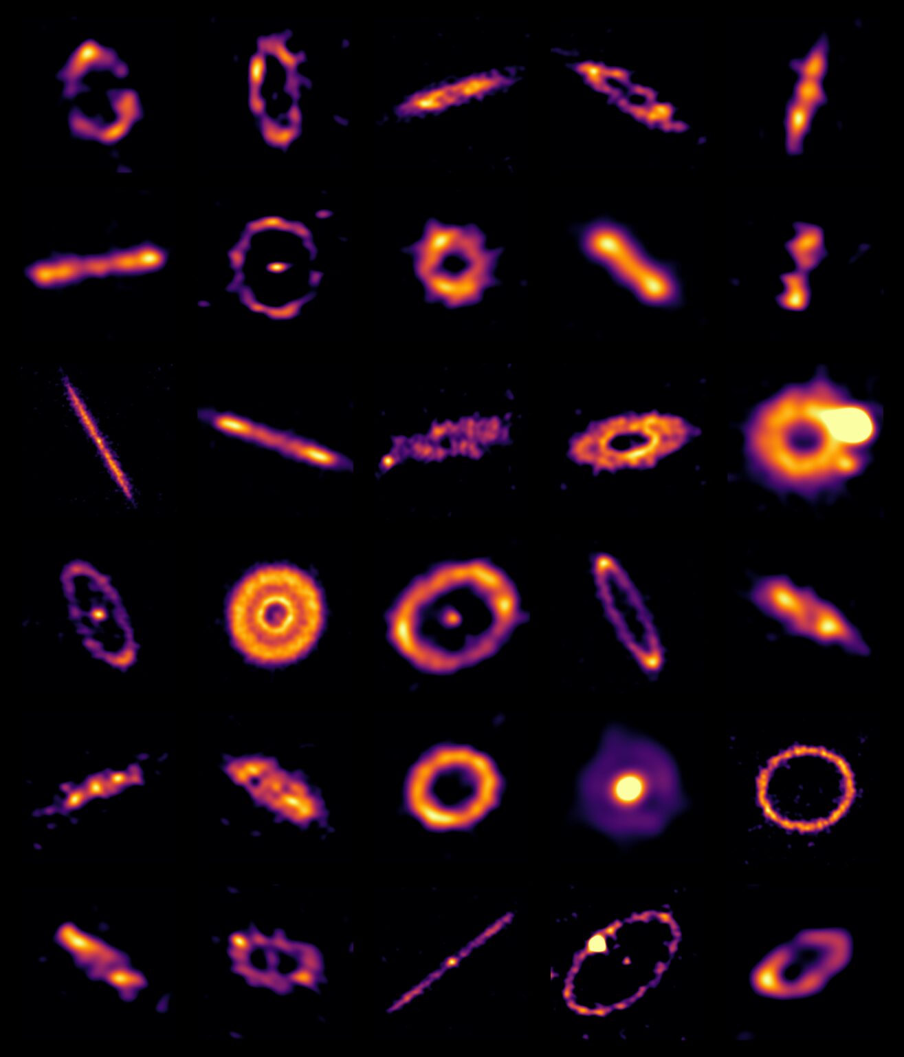 Exokometengürtel um nahe Sterne. Bildgebung vom Atacama Large Millimeter/submillimeter Array (ALMA) in Chile und dem Submillimeter Array (SMA) in Hawaii.