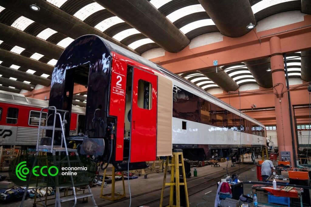 Die Werkstätten von Matosinhos haben bereits 50 Waggons geborgen. Im Jahr 2024 beförderte CP weitere 12,8 Millionen Passagiere