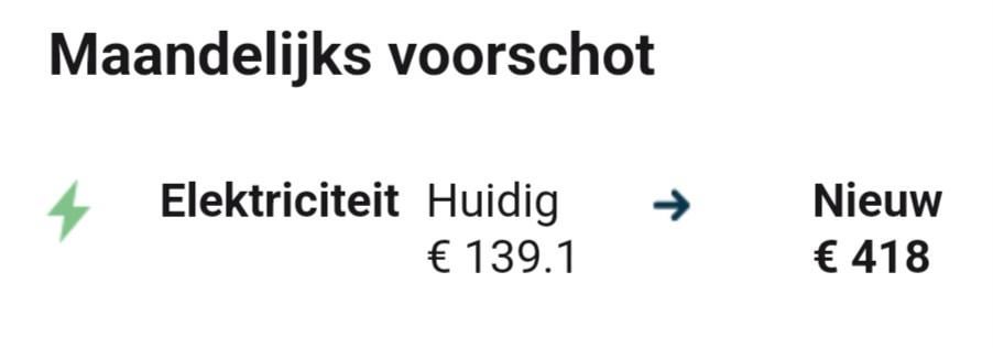 Eneco schlug einen neuen monatlichen Vorschuss vor