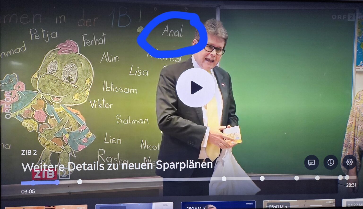 Gestern so in der ZiB2. Das Kind tut mir leid.