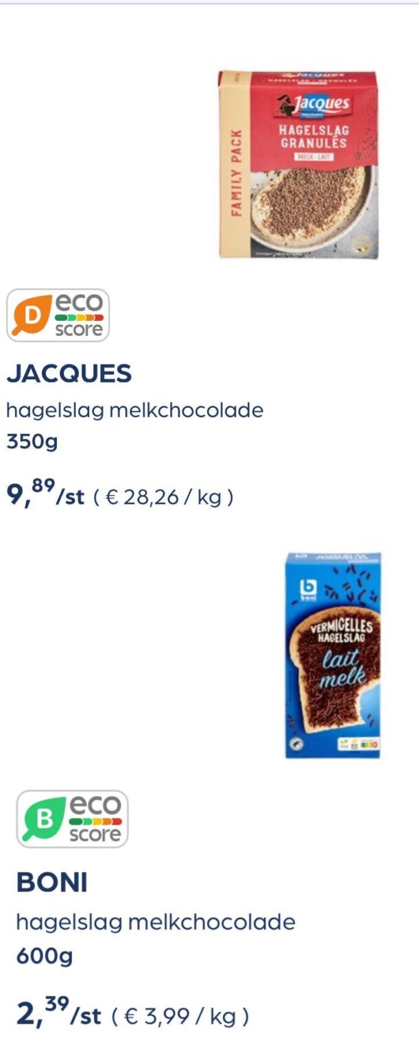 Wie kann der Preis einer A-Marke und einer Handelsmarke so unterschiedlich sein? Wer kauft eigentlich noch Schokostreusel bei Jacques? (Außer meinen Eltern...)