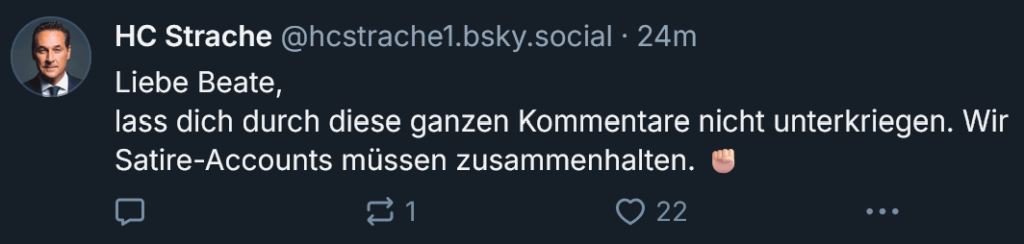 Passend zur Meinl-Reisinger Aussage: