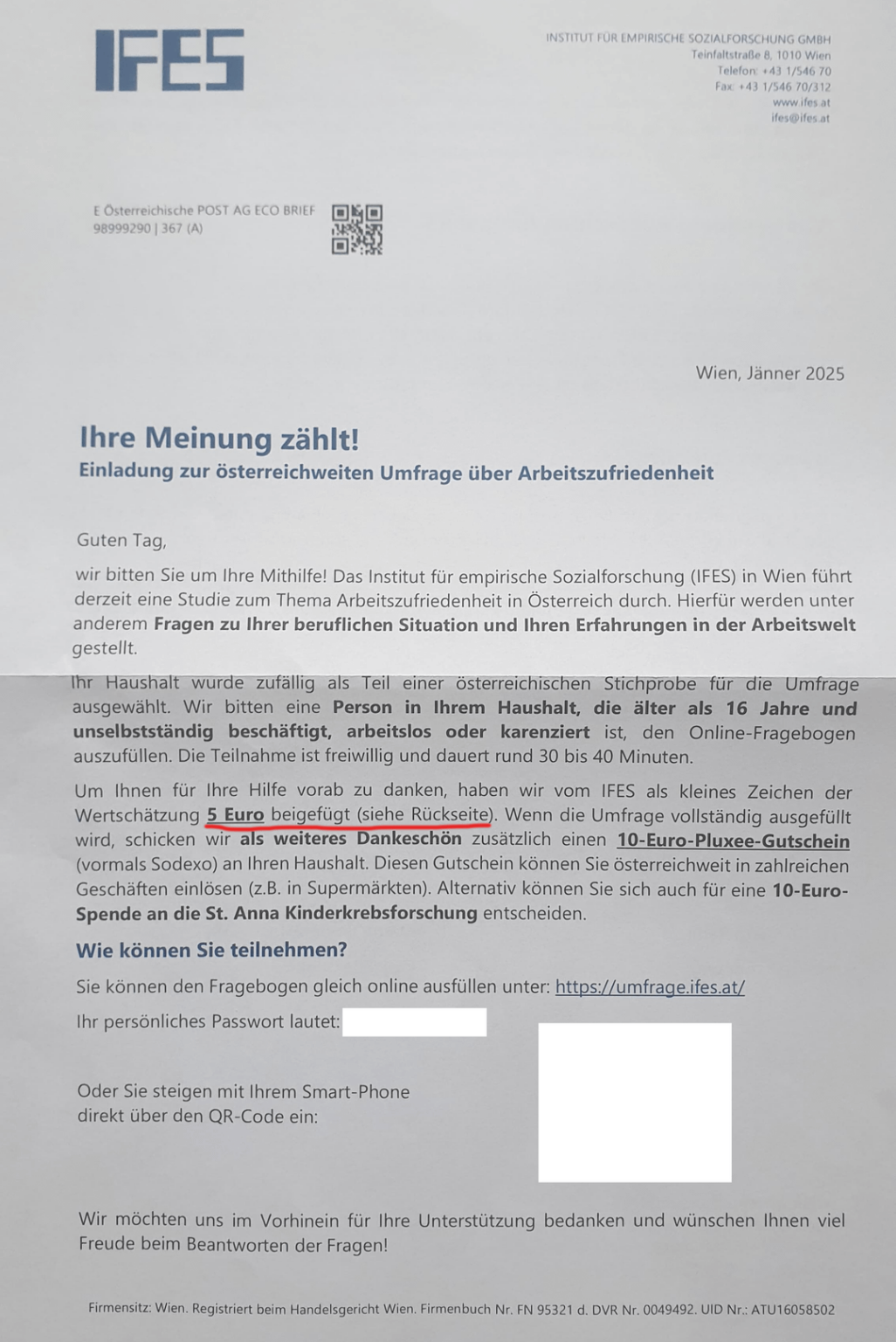 Umfrage Einladung: Bitte rot markierte Stelle beachten, und überlegen was man dann auf der Rückseite erwarten würde, dann Bild 2 anschauen.