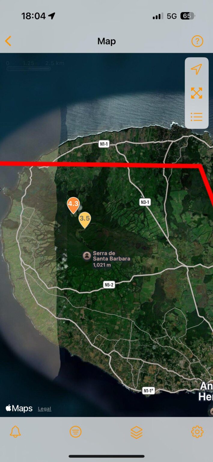 Erdbeben auf der Insel Terceira