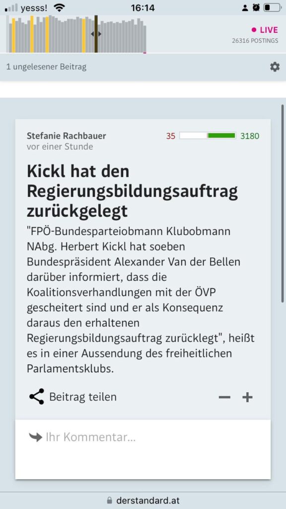 Standard Liveticker Publikum gefällt das