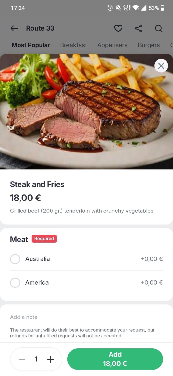 Route 33 verwendet Bilder von KI auf seiner Bolt Food -Seite, um Lebensmittel zu verkaufen