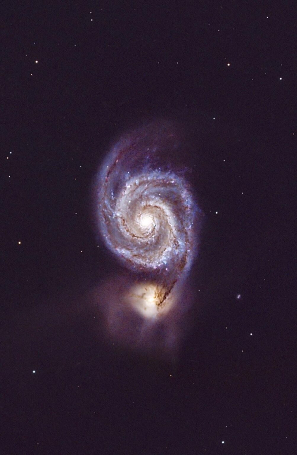 Die Whirlpool -Galaxie, die aus meinem Garten gefangen genommen wurde