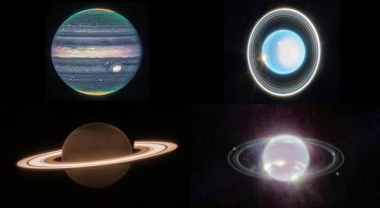 Vier Gasgiganten (mit freundlicher Genehmigung: James Webb -Weltraumteleskop) 🙌🏻