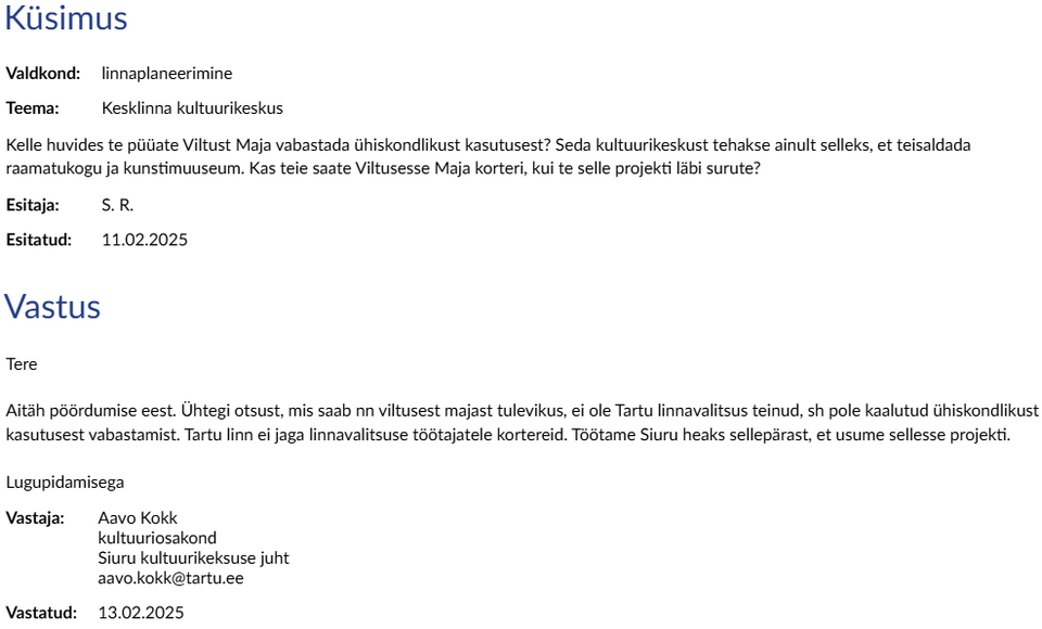 Tartu -Stimme der Menschen