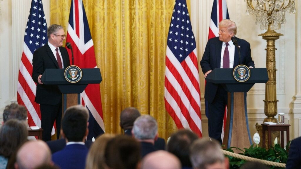 Trump spricht neben dem britischen Sarmmer über den Anhang Kanadas: "Das ist genug"