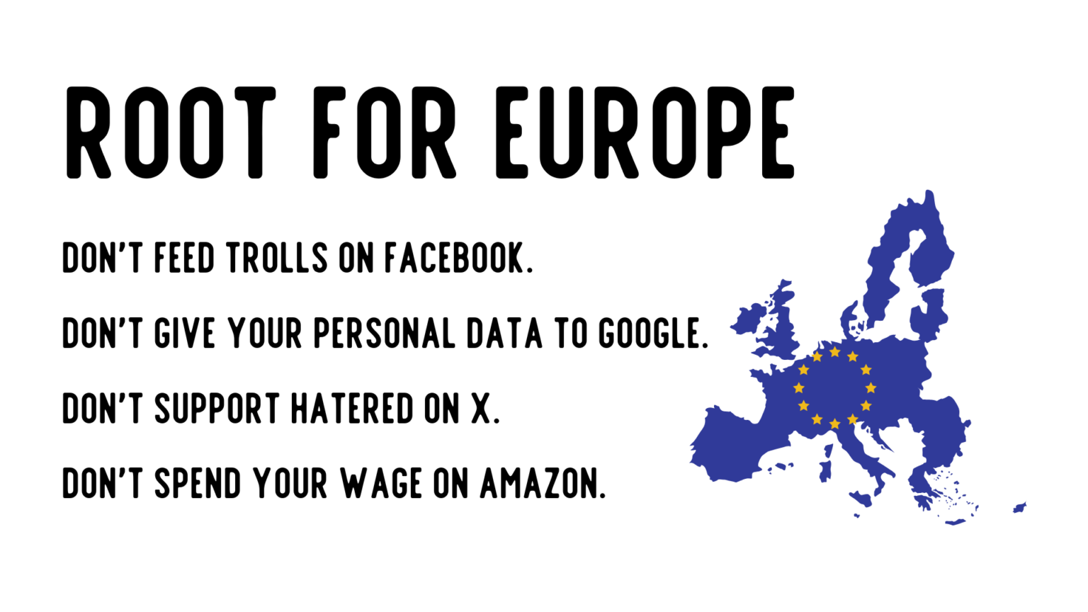 Sie müssen Europa unterstützen! Versuchen Sie zu wissen, wie. Wir sind in den anständigsten Kontinent integriert.