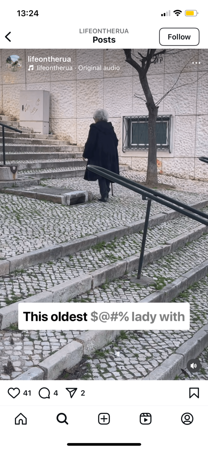 LifeAtherua - Frau erstellt Instagram -Profil, in der Sie Videos von Menschen auf der Straße in Portugal mit unangenehmen Kommentaren teilen. Ist das überhaupt cool?