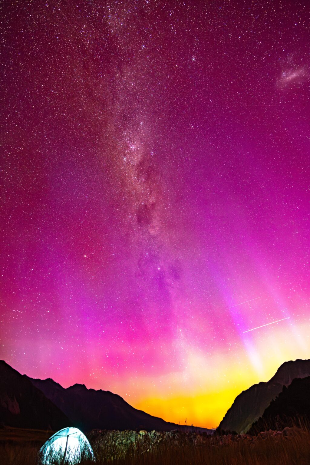 Camping im Mount Cook NP und sah die Aurora