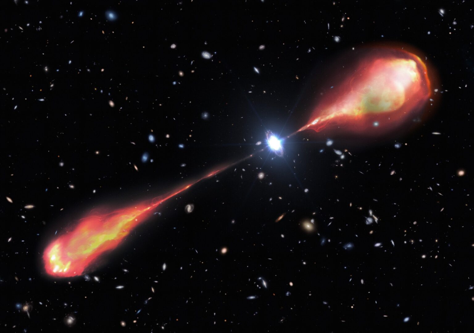 Astronomen zeigen den größten Radiojet, den jemals im frühen Universum gesehen wurde