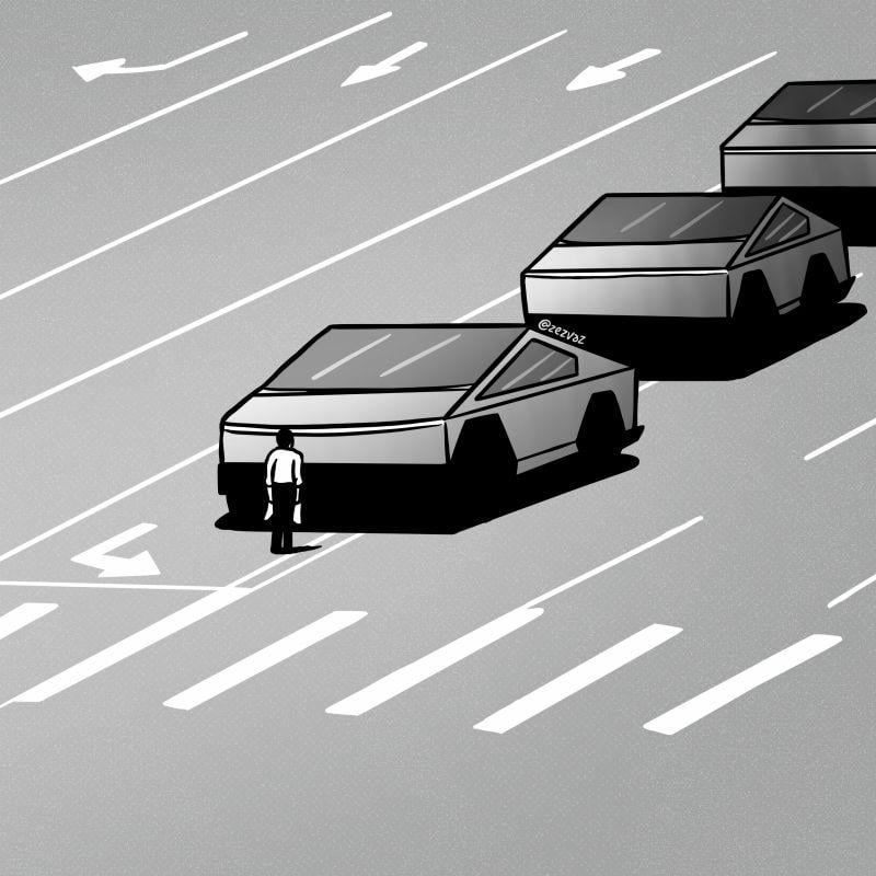 Der portugiesische karikaturistische Zez Vaz reicht zurück auf den Tiananmen Square, um amerikanische Trotz zu rufen.