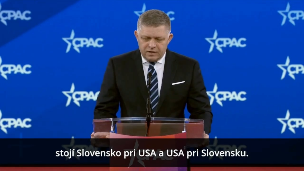 Fico auf einer konservativen Konferenz in Amerika ...