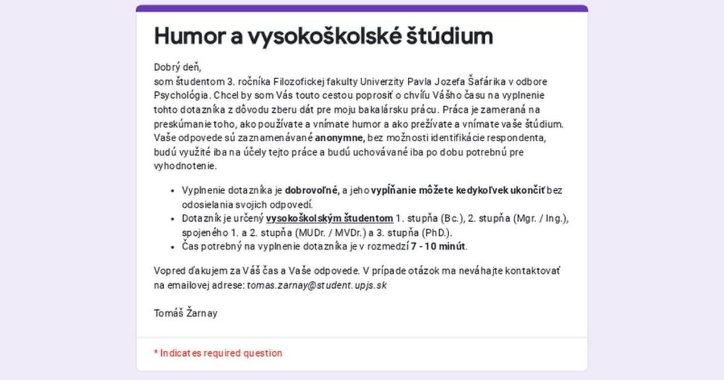 [Študenti VŠ][7-10m]  Humor- und Universitätsstudium