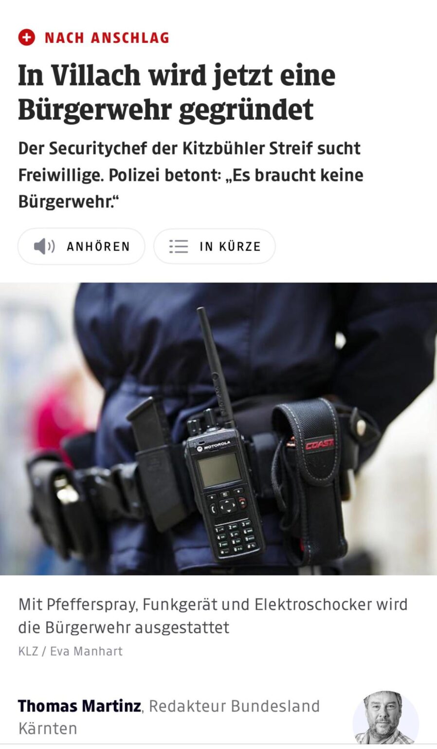 Jetzt kommt die Bürgerwehr in Kärnten …