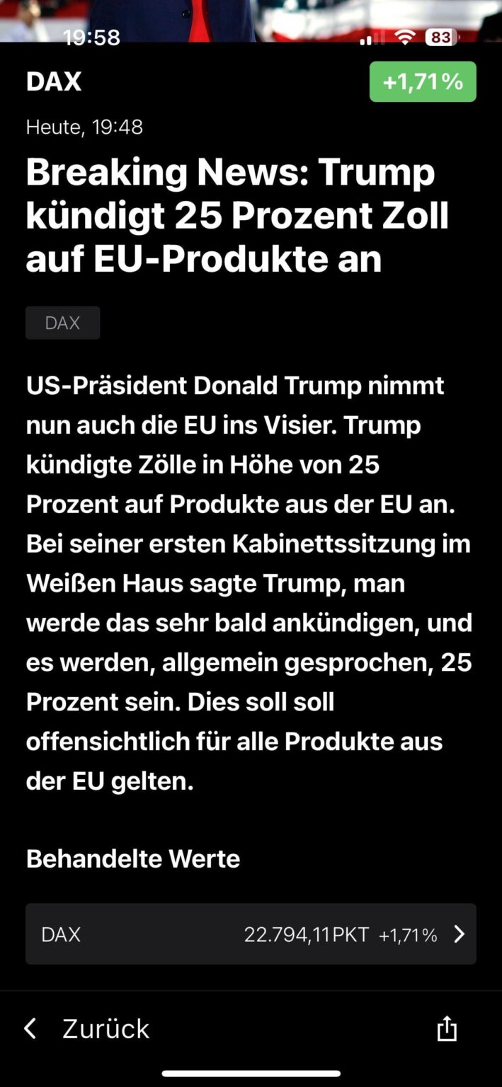 8,5% aller österreichischen Exporte gingen 2023 in die USA, das waren €15Mrd (lt. bmaw.gv.at) - Tolle Zeiten stehen an.