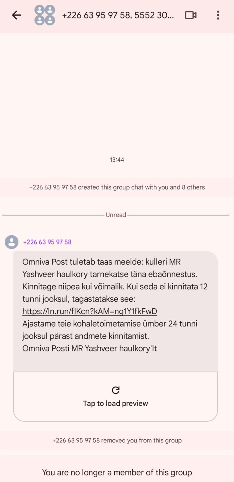 Wenn Sie Skämmer sind und einen Betrug gleichzeitig an mehrere Zahlen senden möchten, führen Sie versehentlich einen Gruppenchat durch