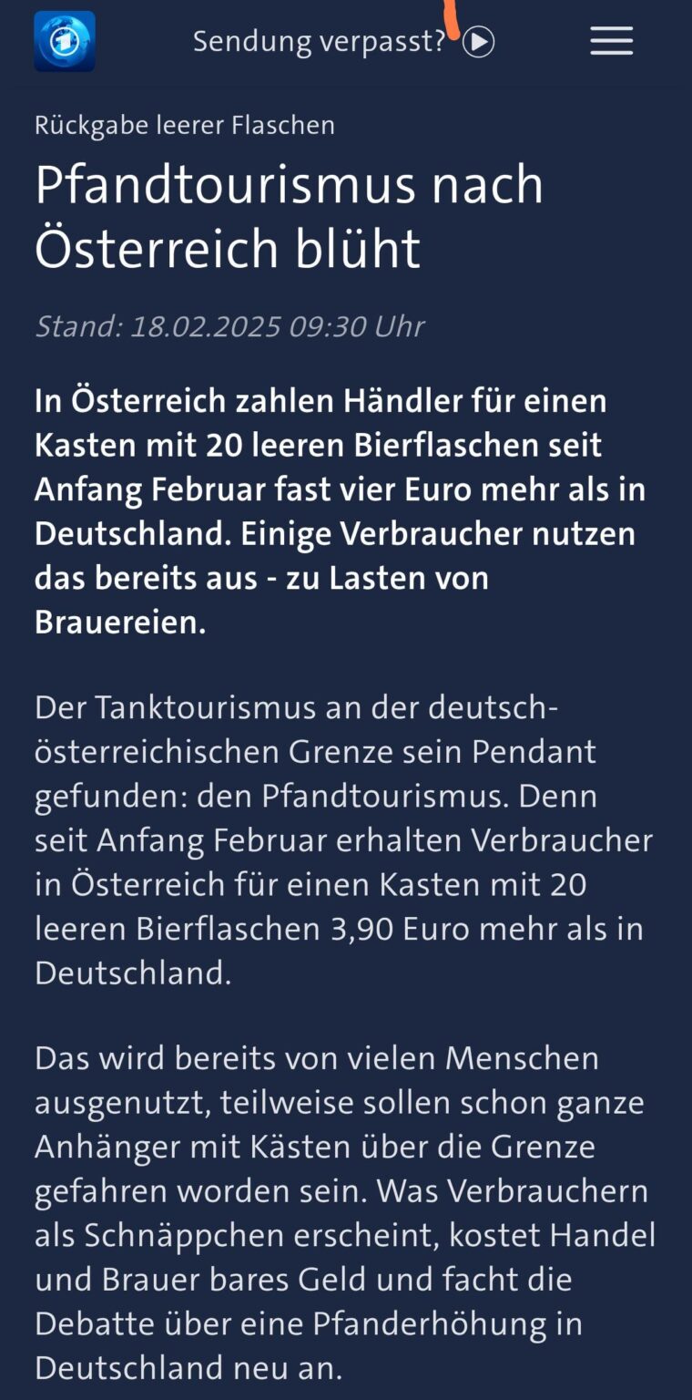 Finger weg von unserem Leergut lieber Österreicher