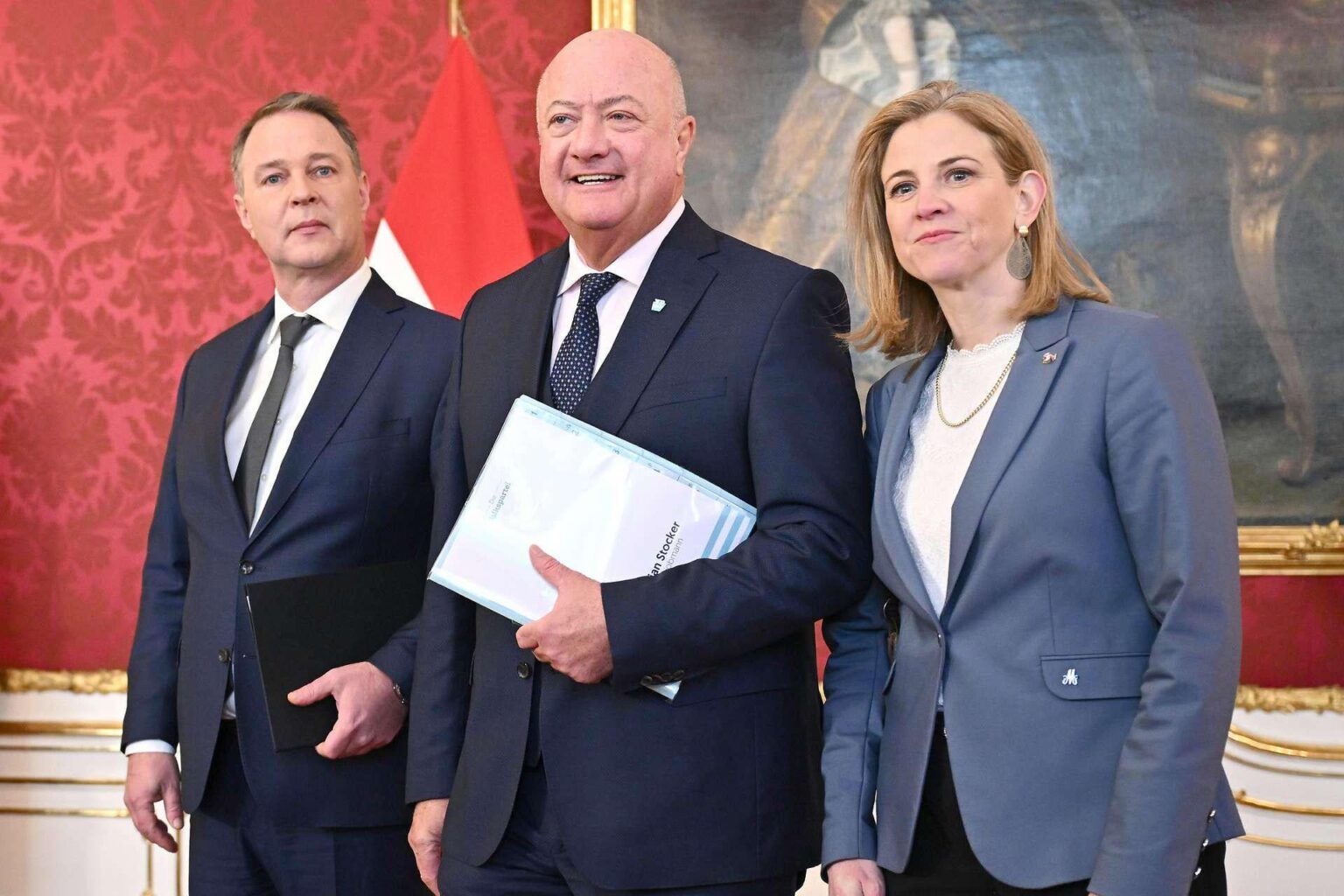 Vizekanzler&Sportminister Babler, Bundeskanzler Stocker, Außenministerin Meinl-Reisinger